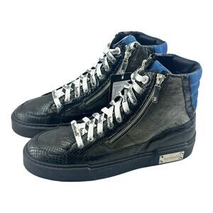 Roberto Botticelli Men Size 8.5-9  sneakers Blue BLK High Top Sneakers